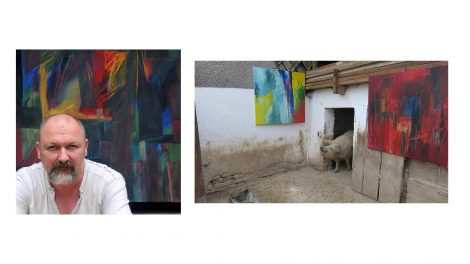 állatok festmények istálló installáció kiállítás libák malacok marhák nyári művésztáborok rónai gábor somogy szürkemarhák tyúkok