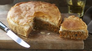 gombás húsos pite recept