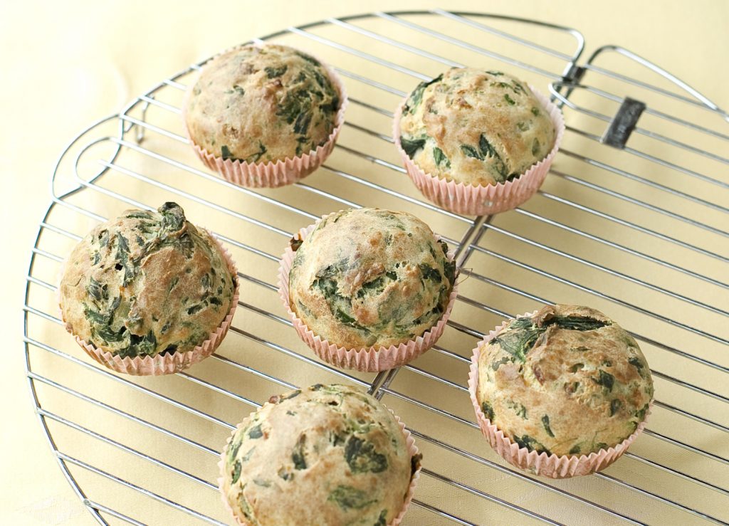 spenótos muffin recept