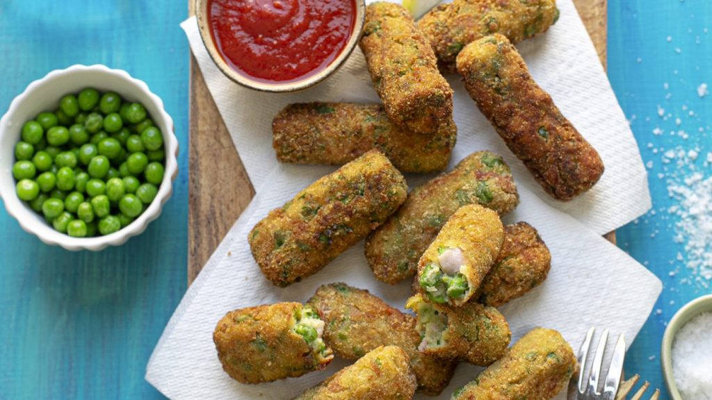 zöldborsó krokett recept