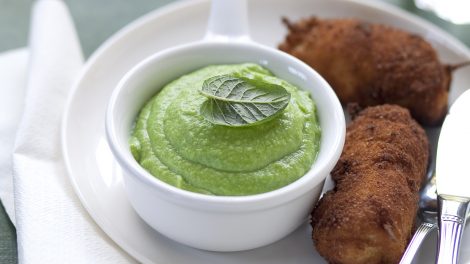 sertésszűz zöldborsópürével zöldborsós ételek recept