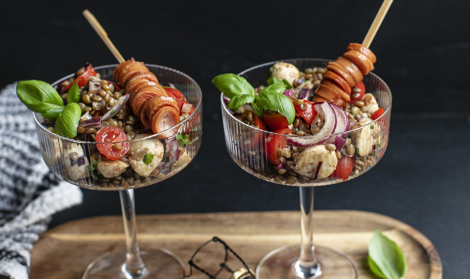 szilveszteri lencsés virslisaláta recept