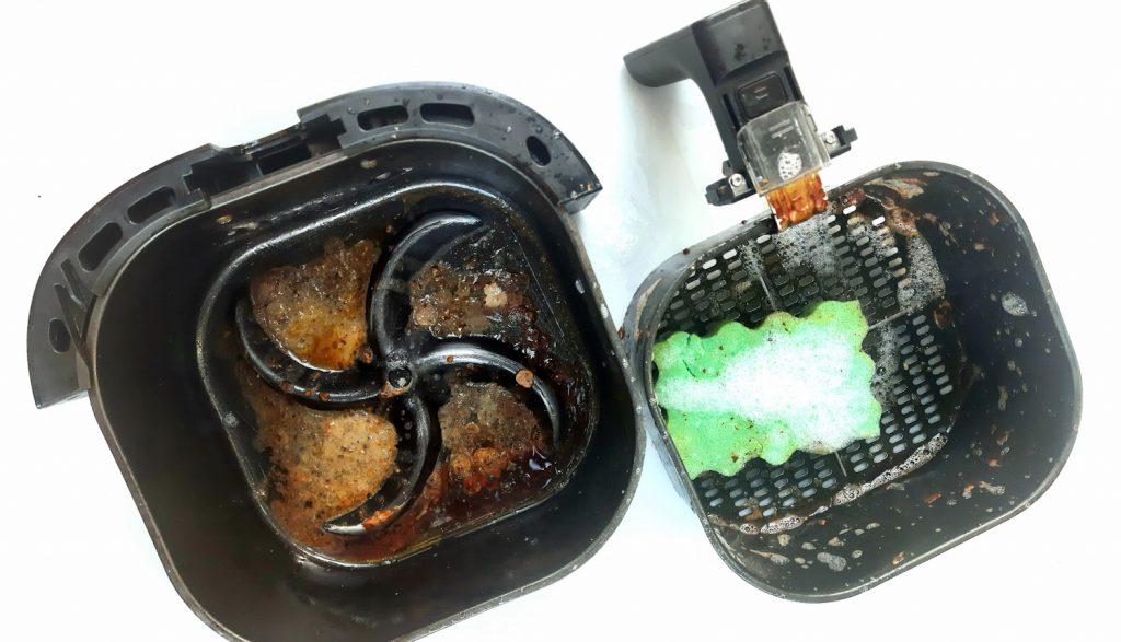 air fryer tisztítása súrolás nélkül