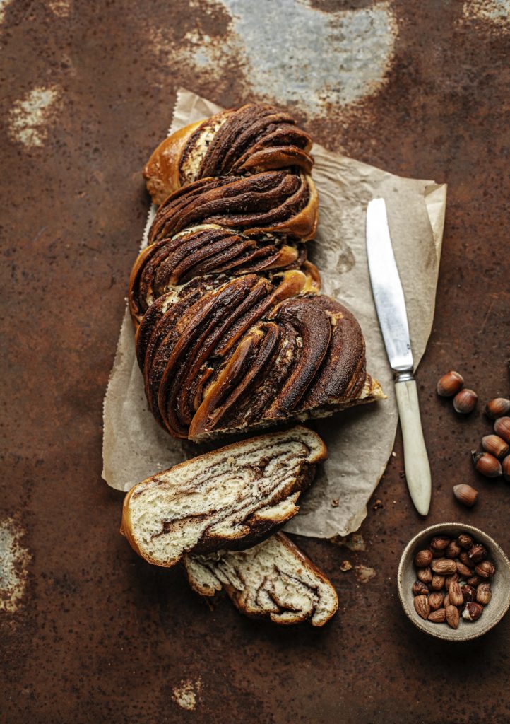 mogyorókrémes tekert kalács babka recept