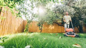 gyep ősszel fűnyírás