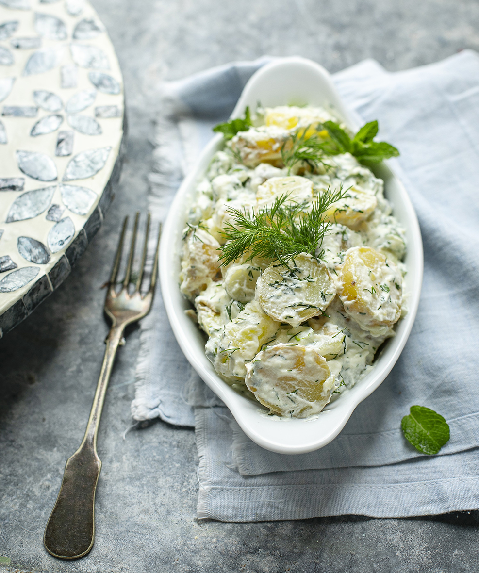 Görög, feta sajtos újkrumplisaláta