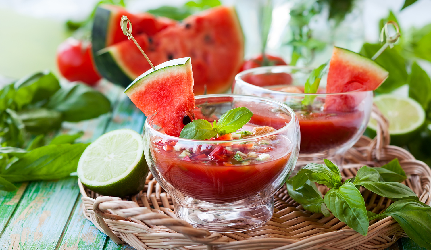 Görögdinnye-paradicsomos gazpacho