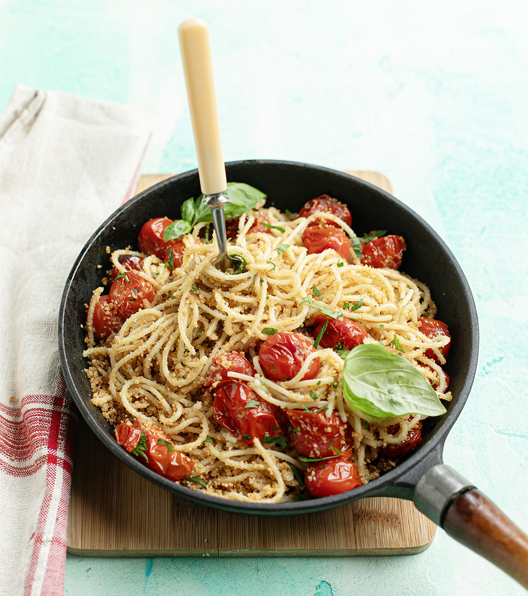 Fokhagymamorzsás spagetti