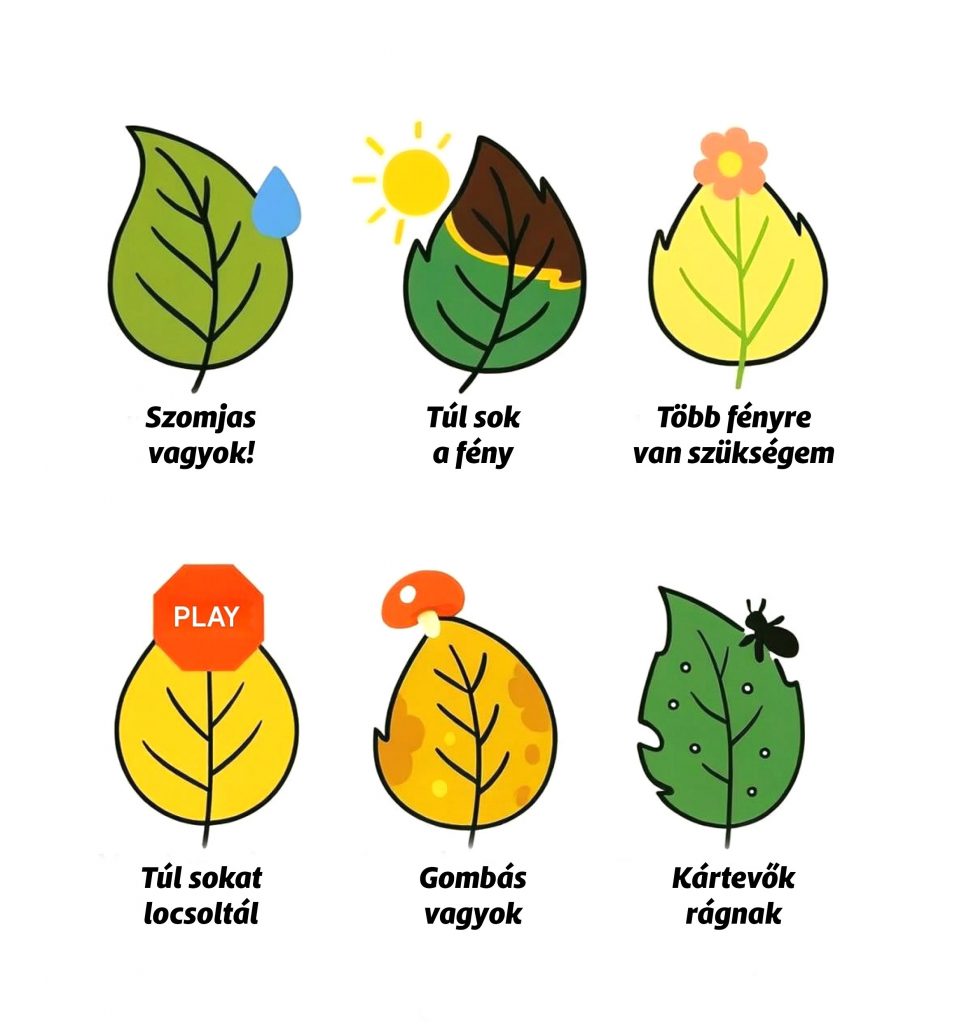 növények levelén felismerhető jelek