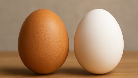fehér és barna héjú tojás
