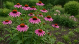 rózsaszín bíbor kasvirágok a kertben