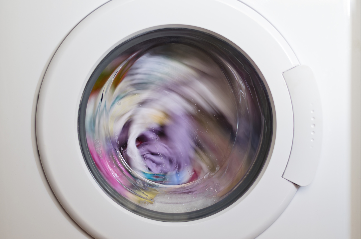 A mosógép működés közben