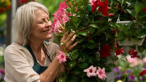 tölcsérjázmint szagol egy nő