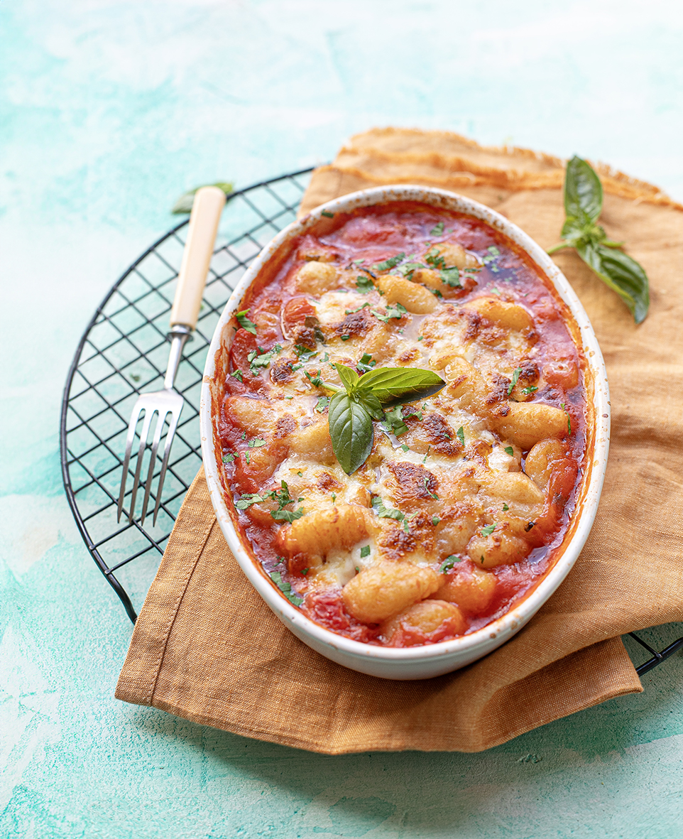 paradicsomos mozzarellás sült gnocchi