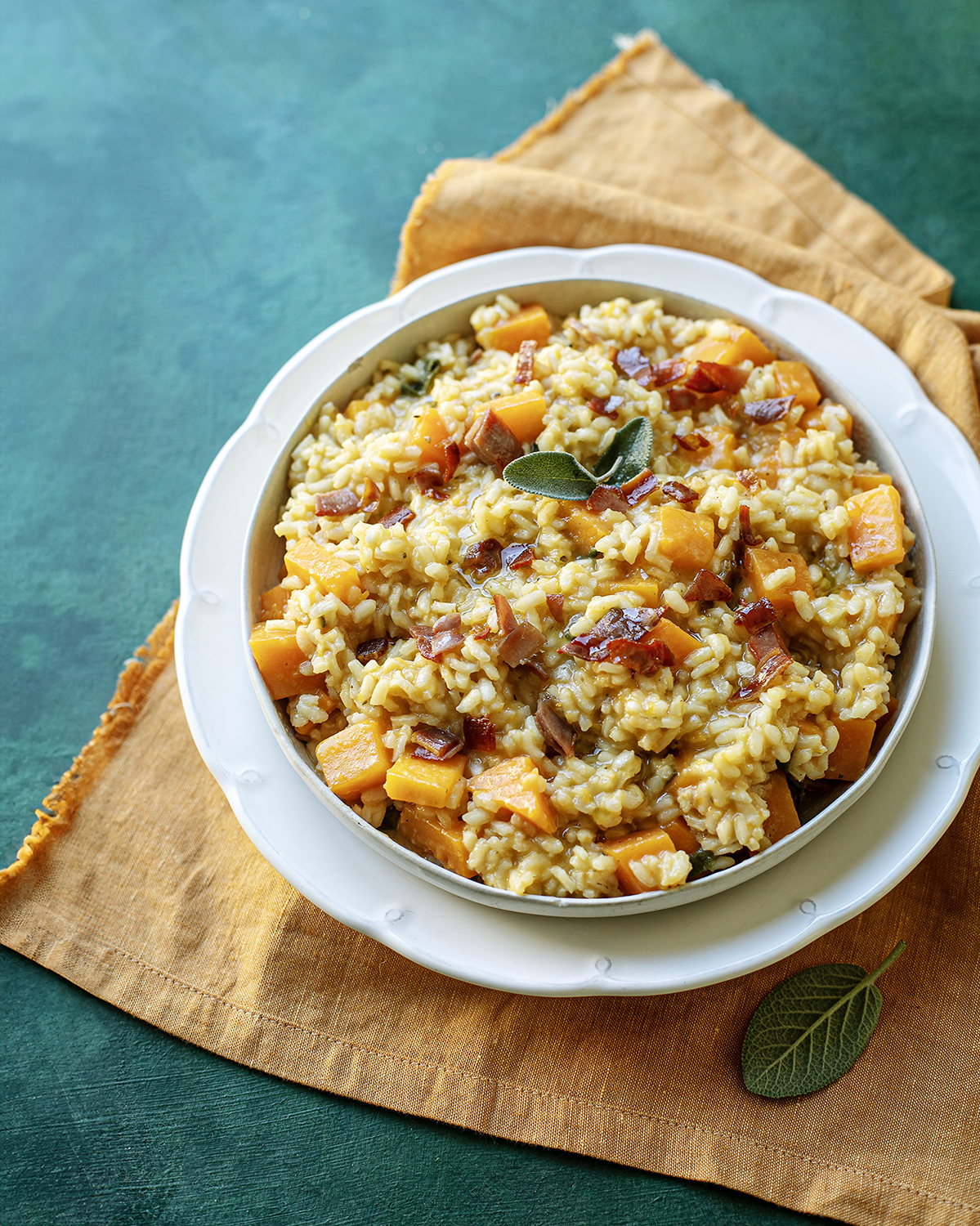 Sütőtökös-sonkás rizottó