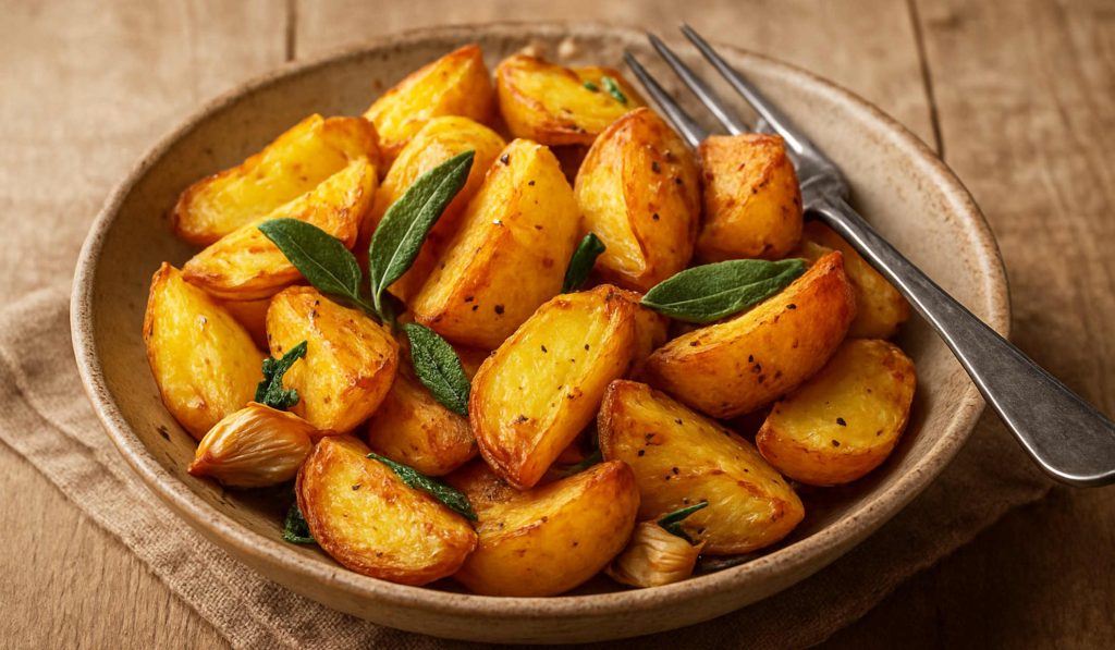 steak burgonya tányéron zöldfűszerekkel