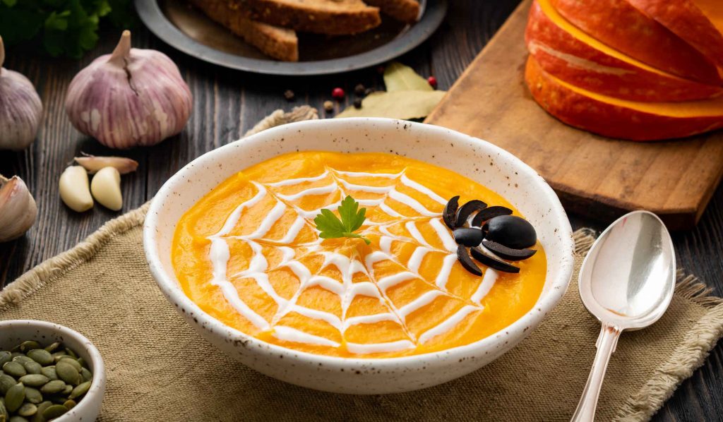 sütőtökkrémleves halloween