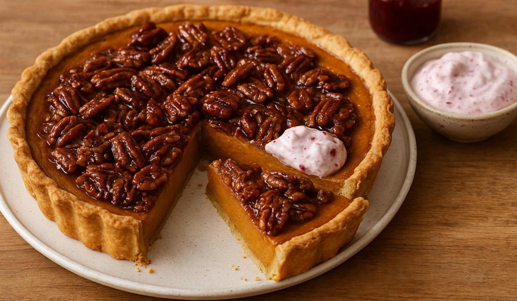 sütőtökös pite a konyhapulton