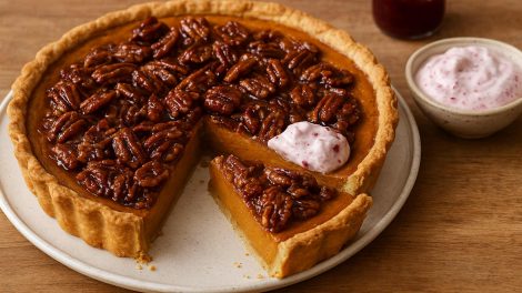 sütőtökös pite a konyhapulton