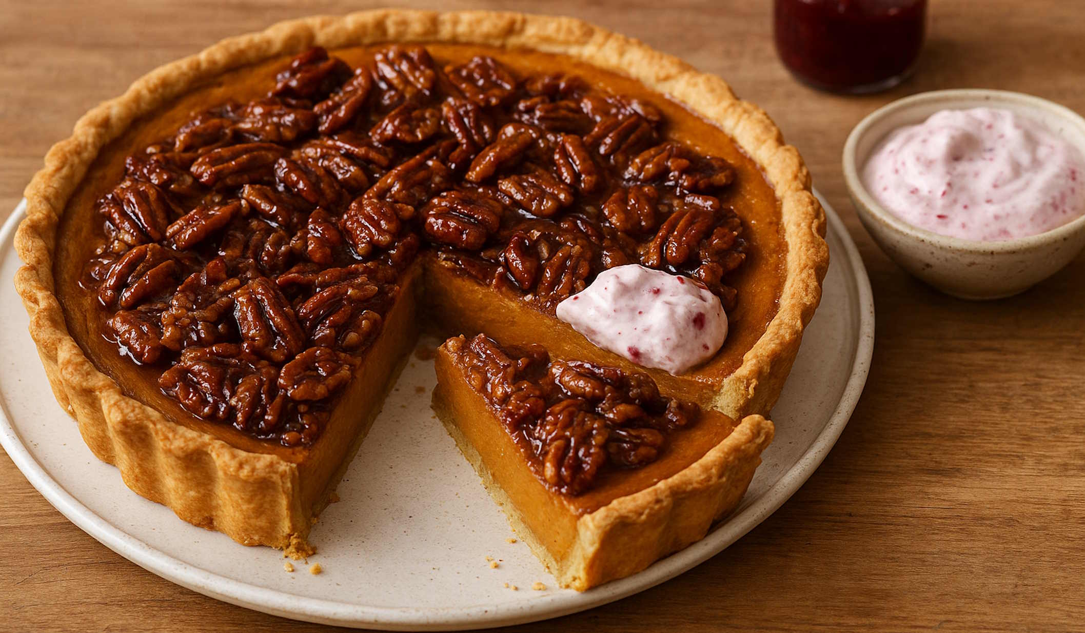 sütőtökös pite a konyhapulton