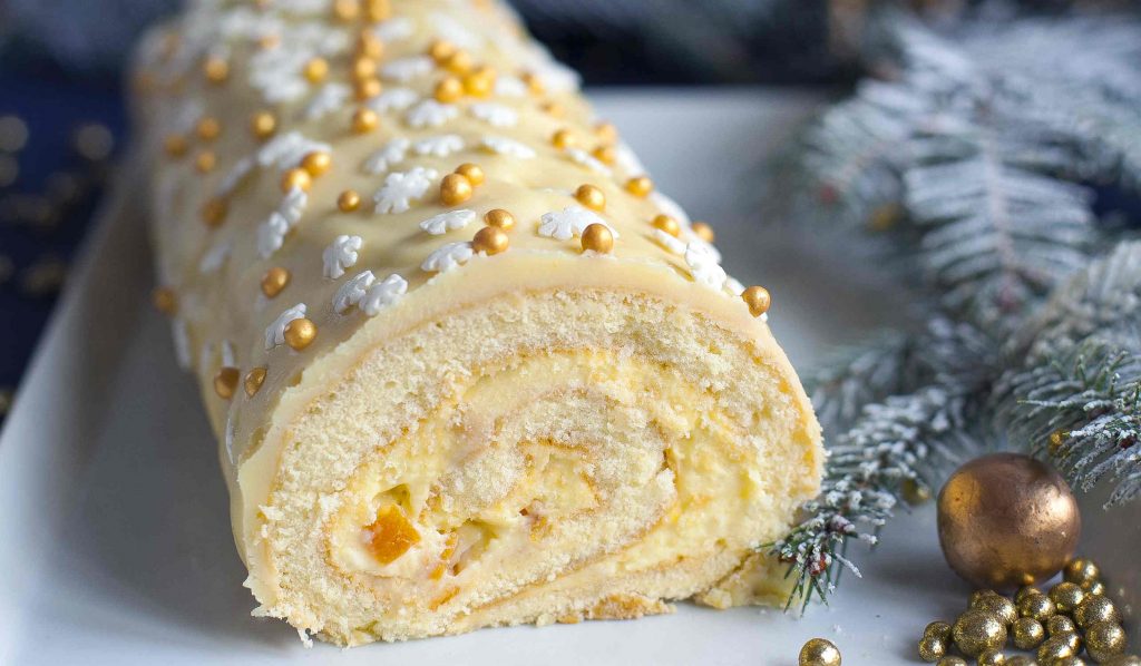 Narancsos piskótatekercs