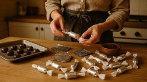 cukormentes szaloncukrot készít egy nő otton