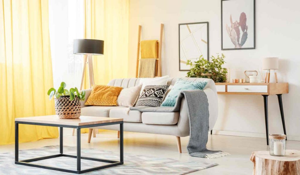 letisztult otthon szobanövényekkel