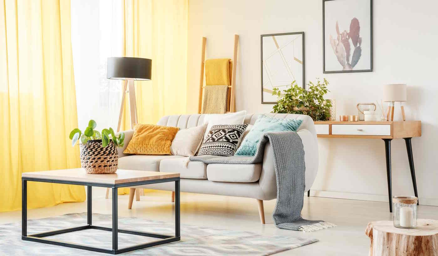 letisztult otthon szobanövényekkel