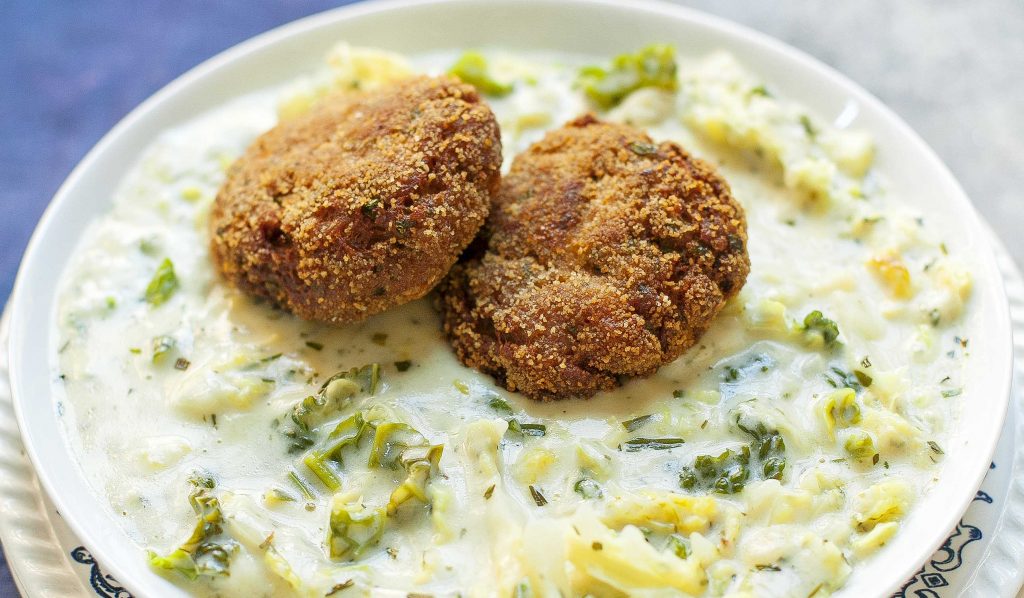 Tárkonyos kelkáposzta mustáros fasírttal