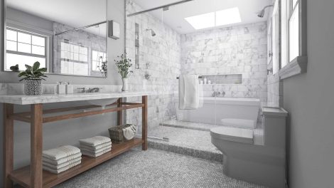 szép letisztult fürdőszoba