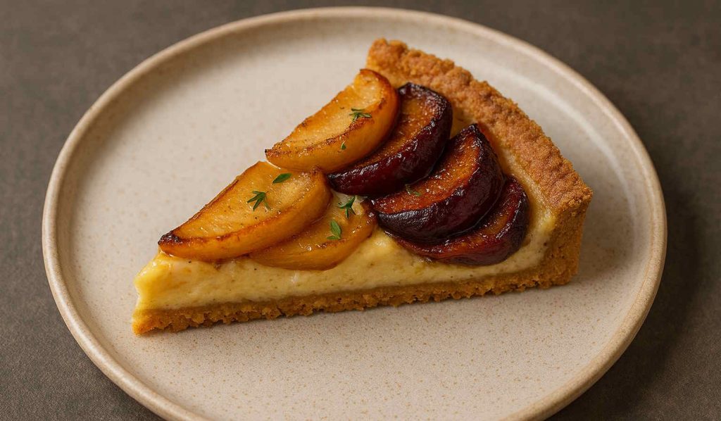 Karamellizált körtés és kakukkfüves szilva krémes torta