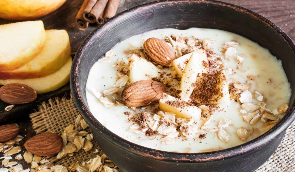 Zabkása mandulával fahéjjal almával