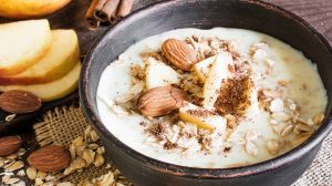 Zabkása mandulával fahéjjal almával