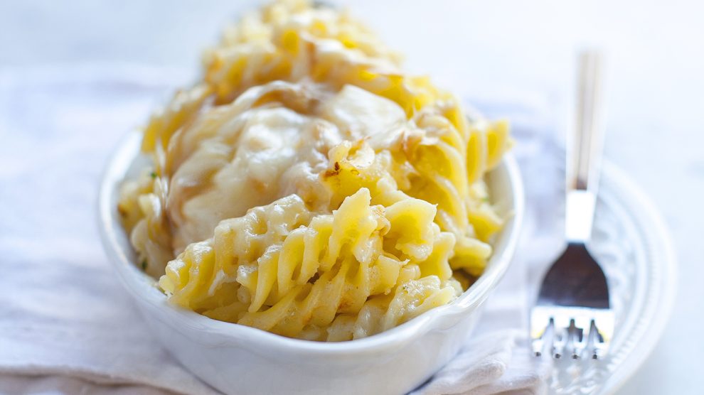 Sajtos fusilli csőben sütve