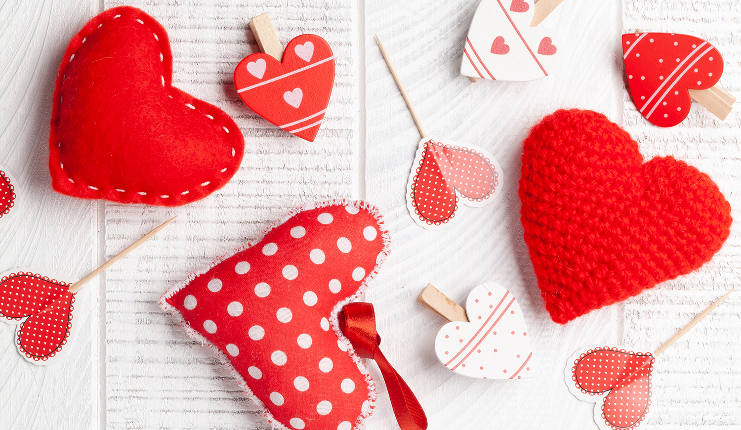 Valentin napi textil szívecskék