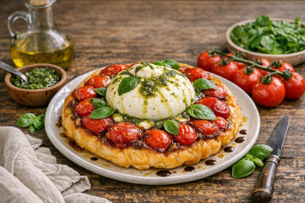 kifordított paradicsomos pizza tarte tatin