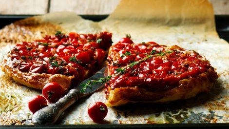 kifordított paradicsomos pizza tarte tatin