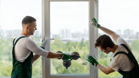 új műanyag nyílászárót építenek be a munkások