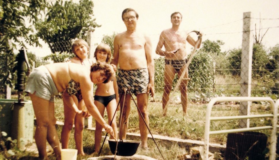 régi fénykép bográcsozás