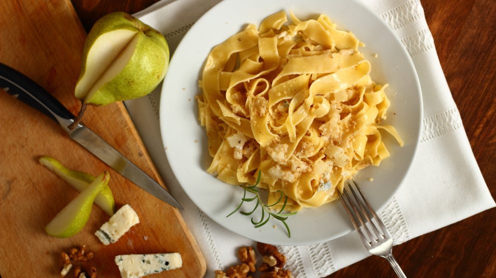 gorgonzolás körtés szélesmetélt tészta