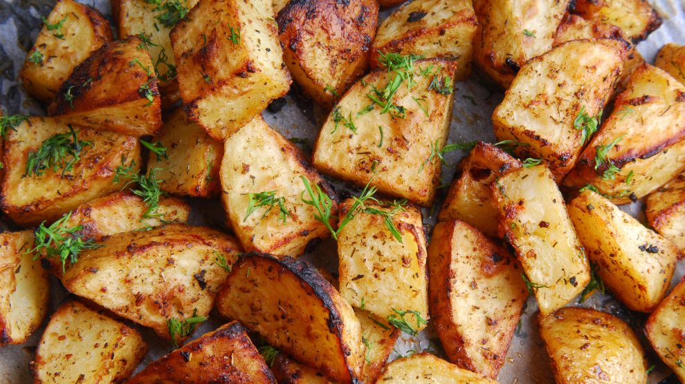 sült krumpli közelről