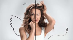 Nő két arca angyal és ördög