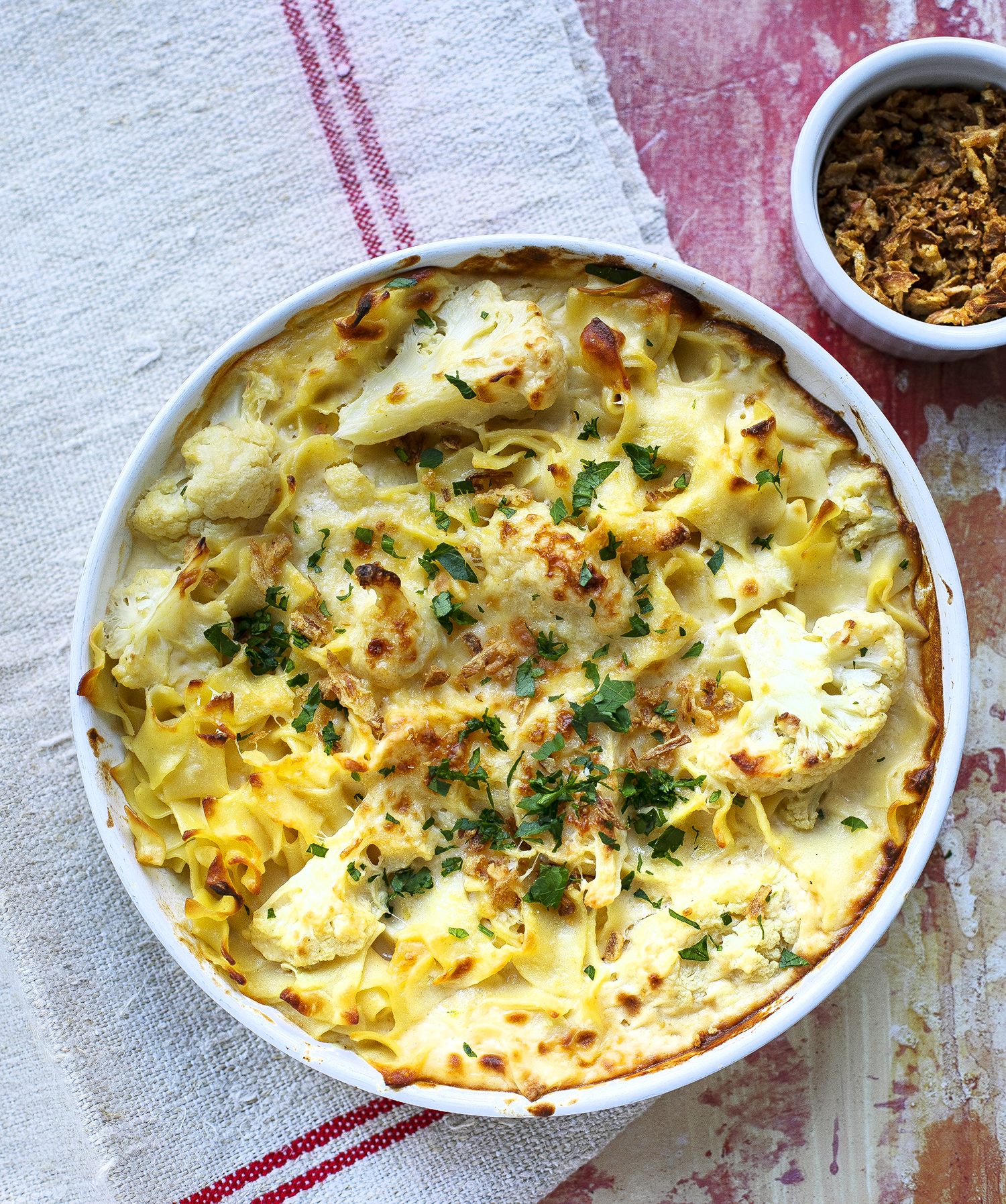 Sajtos-mustáros rakott karfiol