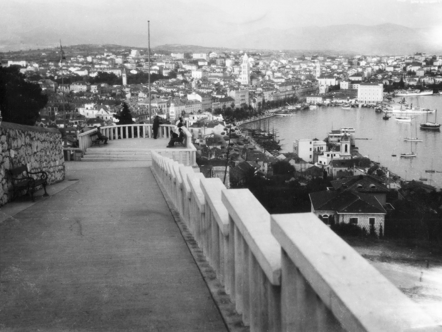 Split látképe régen fekete-fekér fotó