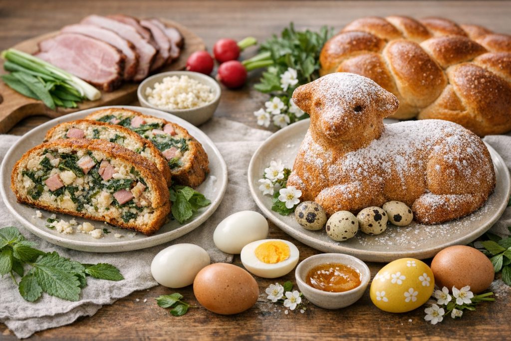 Húsvéti töltött kenyér és bárány piskótából