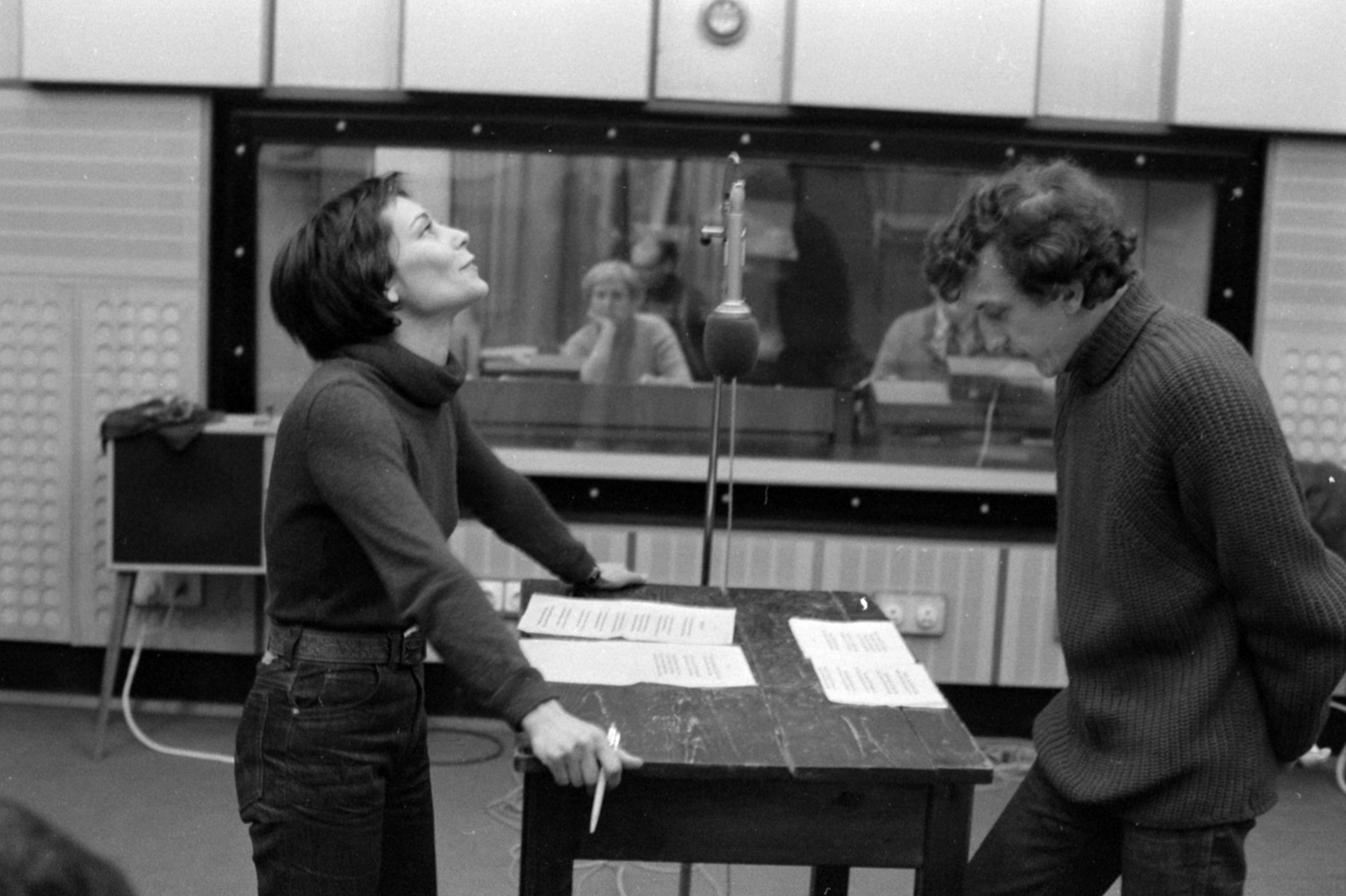 1975., a Magyar Rádió stúdiója, Venczel Vera és Papp Zoltán