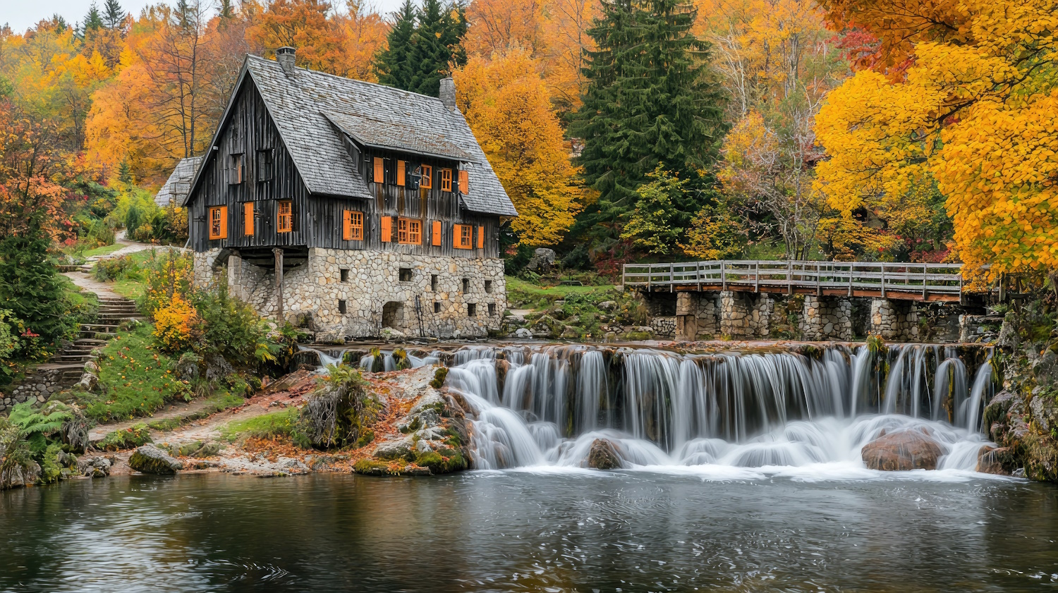 Rastoke, Slunj, horvátország ősszel