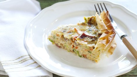 Zöldséges-sonkás rétespite