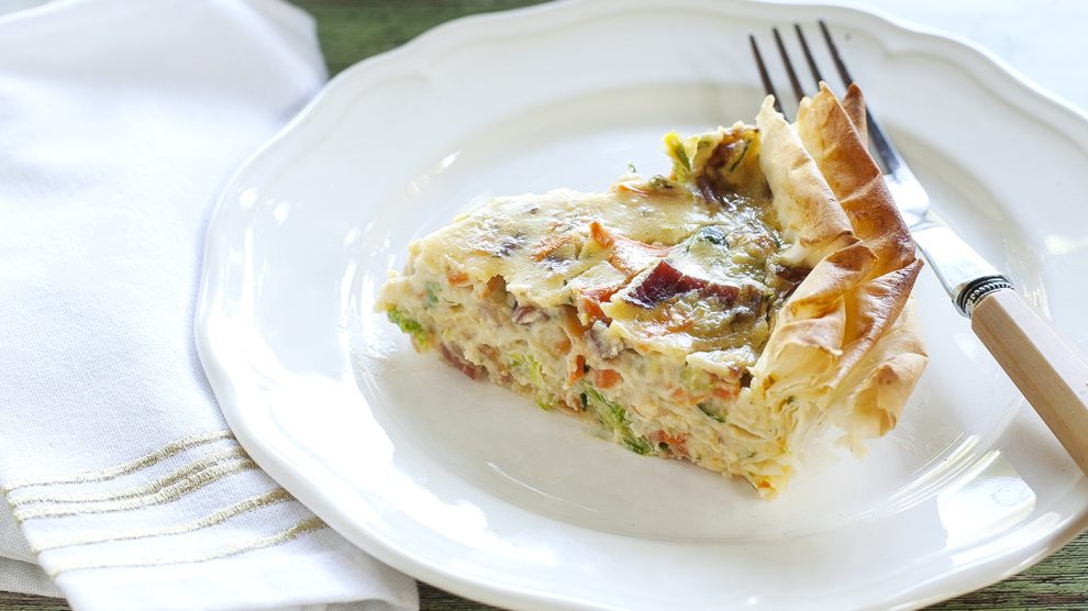 Zöldséges-sonkás rétespite
