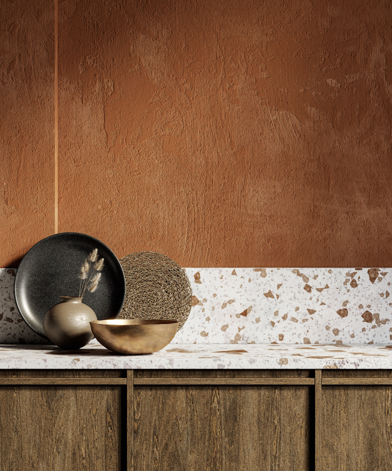 modern konyh aneteriőr terrazzo konyhalappal